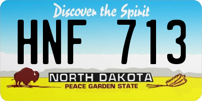 ND license plate HNF713