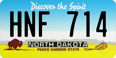 ND license plate HNF714