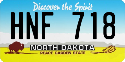 ND license plate HNF718