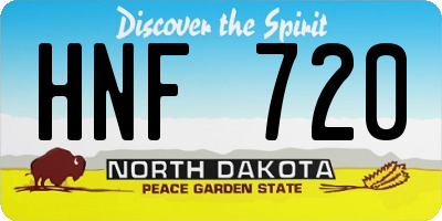 ND license plate HNF720