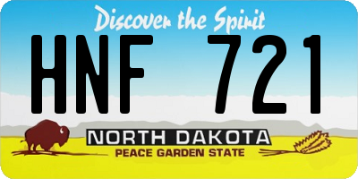 ND license plate HNF721