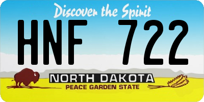 ND license plate HNF722