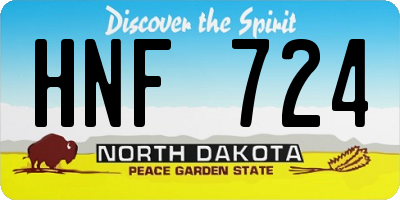 ND license plate HNF724