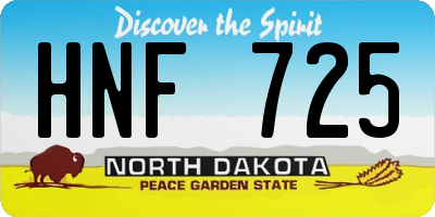 ND license plate HNF725