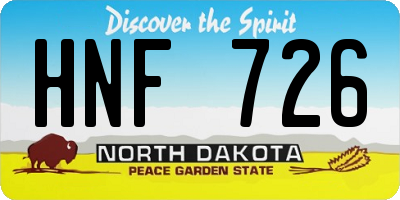 ND license plate HNF726