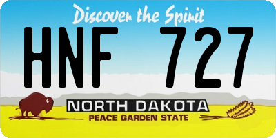 ND license plate HNF727