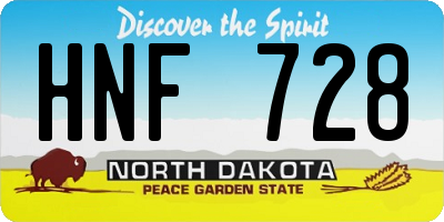 ND license plate HNF728