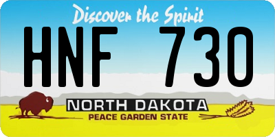 ND license plate HNF730