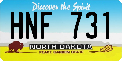 ND license plate HNF731