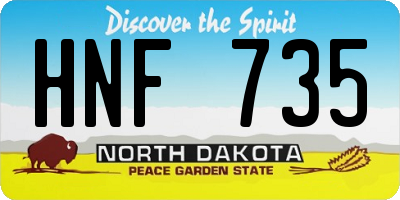 ND license plate HNF735