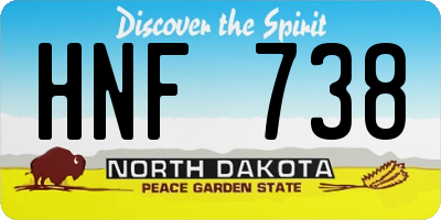 ND license plate HNF738