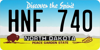 ND license plate HNF740