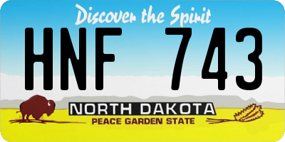 ND license plate HNF743