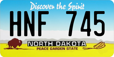 ND license plate HNF745