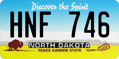 ND license plate HNF746