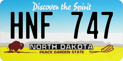 ND license plate HNF747