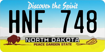 ND license plate HNF748