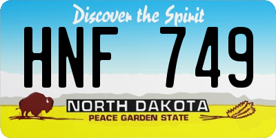 ND license plate HNF749