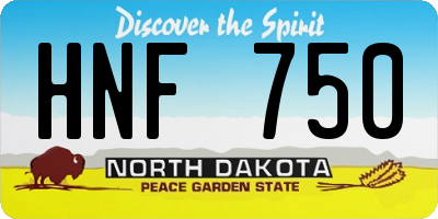 ND license plate HNF750