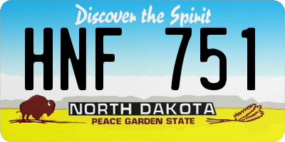 ND license plate HNF751