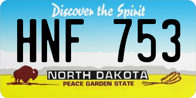 ND license plate HNF753