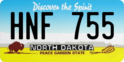 ND license plate HNF755