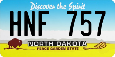 ND license plate HNF757