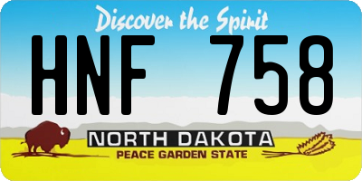 ND license plate HNF758