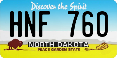 ND license plate HNF760