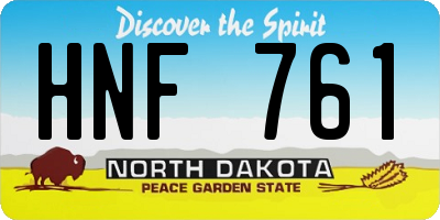 ND license plate HNF761