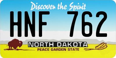 ND license plate HNF762