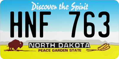 ND license plate HNF763