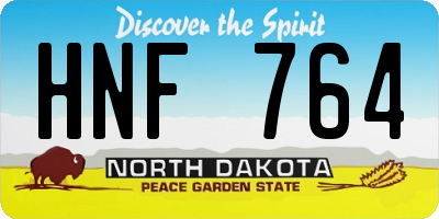 ND license plate HNF764