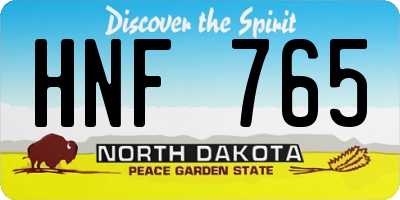 ND license plate HNF765