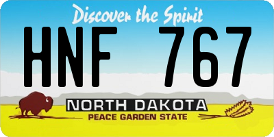 ND license plate HNF767