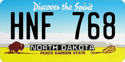 ND license plate HNF768
