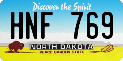 ND license plate HNF769