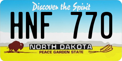 ND license plate HNF770