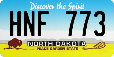 ND license plate HNF773