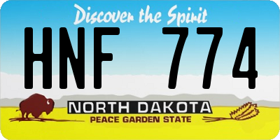 ND license plate HNF774