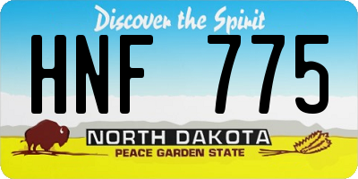 ND license plate HNF775