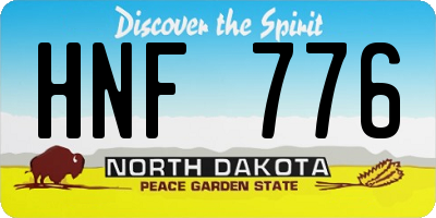 ND license plate HNF776