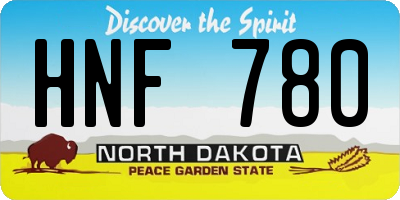 ND license plate HNF780