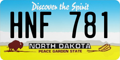 ND license plate HNF781