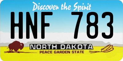 ND license plate HNF783