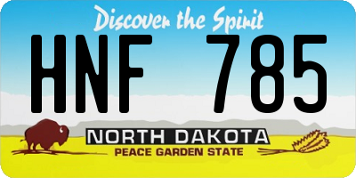 ND license plate HNF785