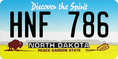 ND license plate HNF786