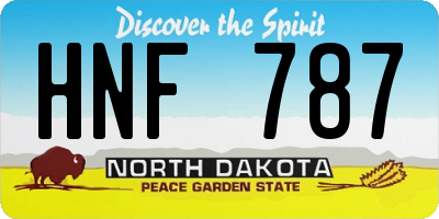 ND license plate HNF787