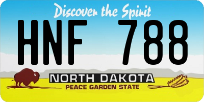 ND license plate HNF788