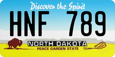 ND license plate HNF789